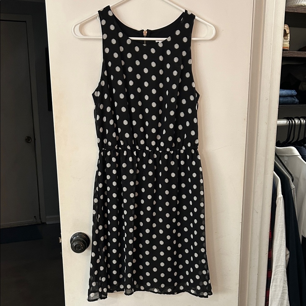 Xhilaration Black and White Polka Dot Dress
